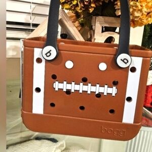 Bitty Bogg Bag Limited Edition- Football Tote with Black Handles. NWT!